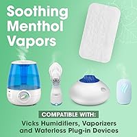 Vista 2 de Paquete de 20 almohadillas humidificadoras de eucalipto mentol - Recambios de almohadilla de vapor calmante para aliviar la congestión en todos