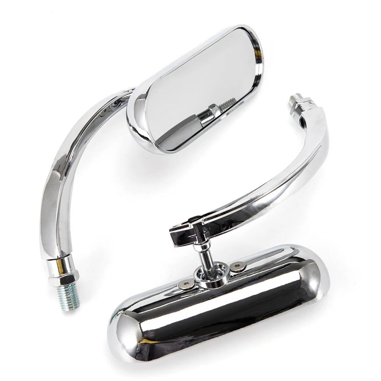 Rétroviseurs moto ovales mini à vision claire 8 10 mm pour Dyna Fatboy