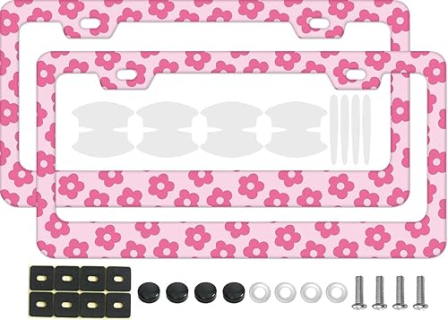 Miniatura 18 de 2 marcos de matrícula con diseño de bosque de luna llena para hombres y mujeres, soportes universales de metal verde luna y cielo nocturno con lazo