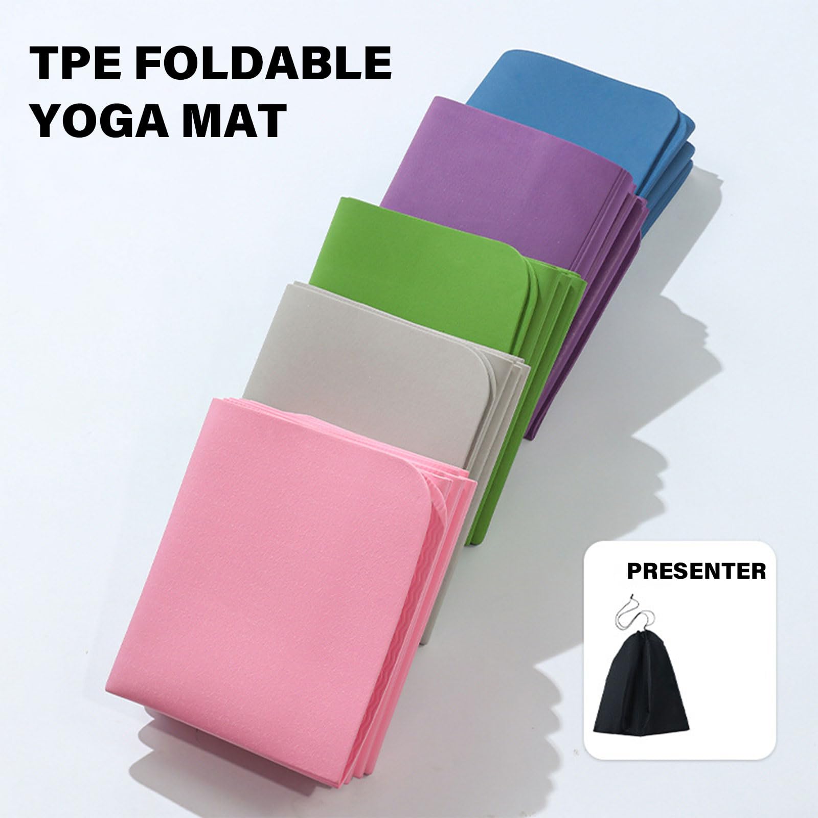Esterilla de ejercicio de viaje para mujer, ligera, plegable, para yoga, antideslizante, portátil, fitness, deportes al aire libre