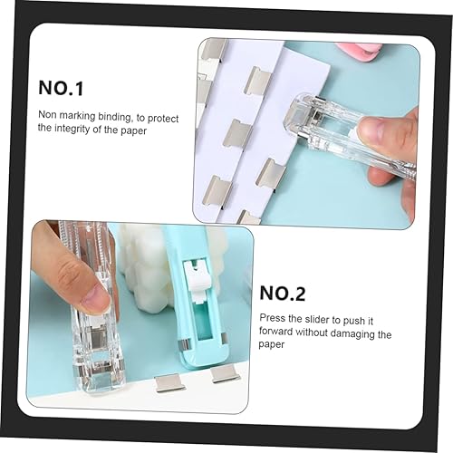 Miniatura 8 de Operitacx 3 juegos de máquina de carpetas de papel portátil dispensador de clip de almeja dispensador de clip de sujeción de papel, clips de carpeta