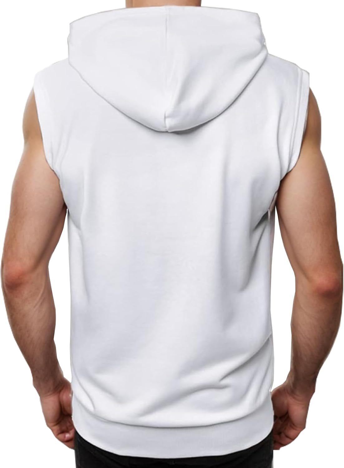 Mens Zipper Hoodie Casual Sleeveless Hooded Sweatshirt Athletic Training Bodybuilding Muscle Tank Tops Shirts