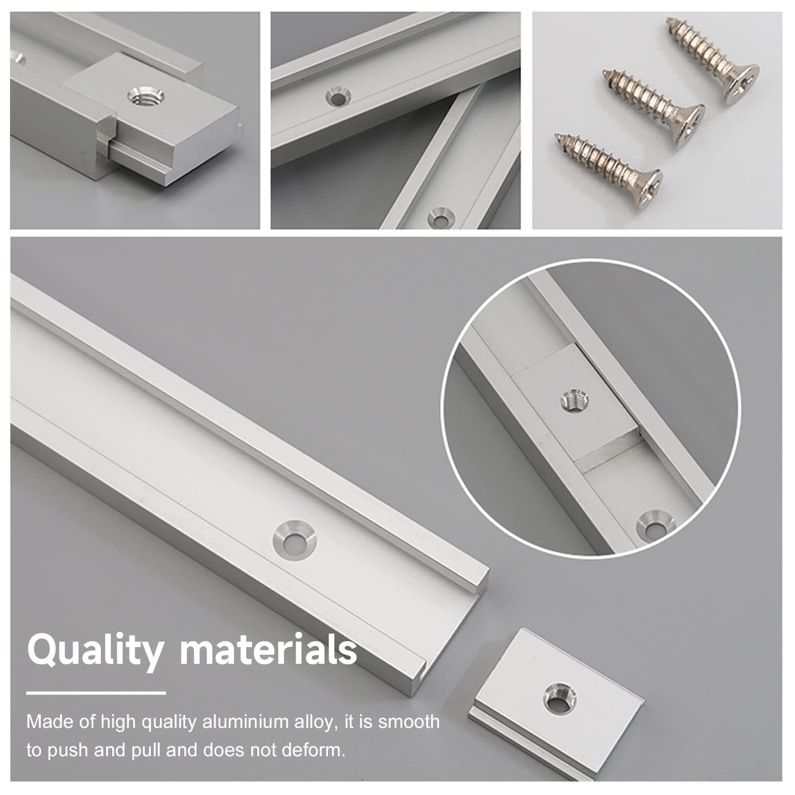 Opaltool 4 Pièces Rail En T 400mm Alliage Aluminium - T-Track Pour Table De Routeur Et Scie