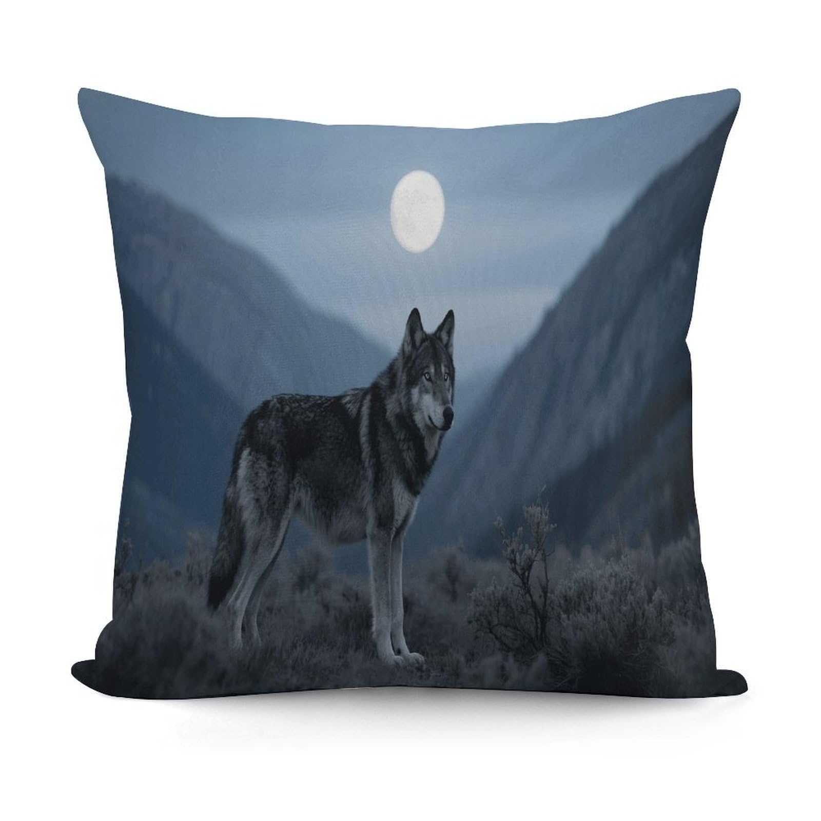 VstaDank Cool Wolf Throw Pillow Covers Fade-Resistant Removable Pillowcase Square Cushion Case Cozy Pillow Case Breathable Pillow Protector Soft Pillow Shams 18"x18"