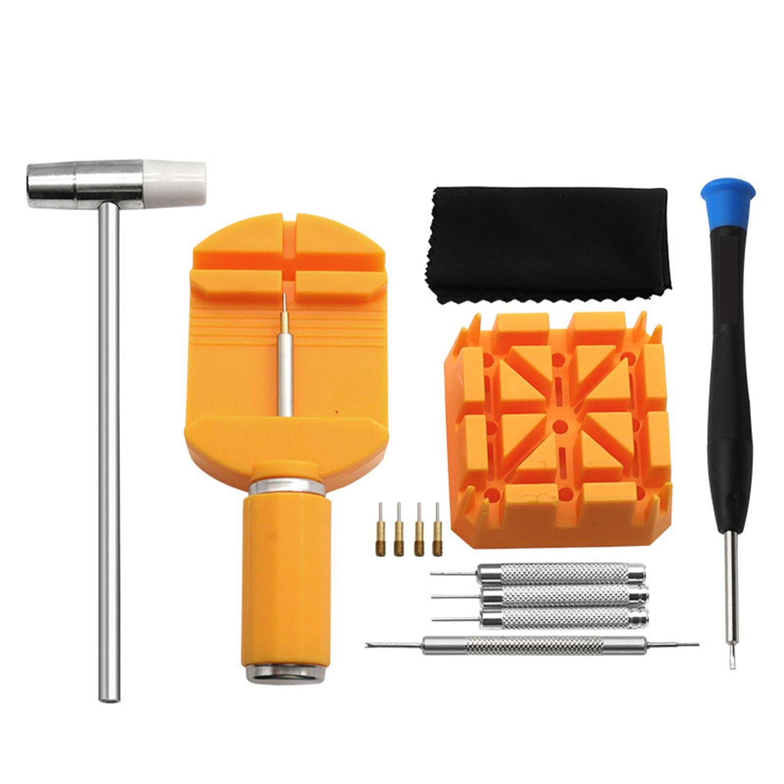 Completes Watch Link Removal Tool Set 19Pcs for Watch Band Adjustments and Maintenance with Replacement Pin Band Repair