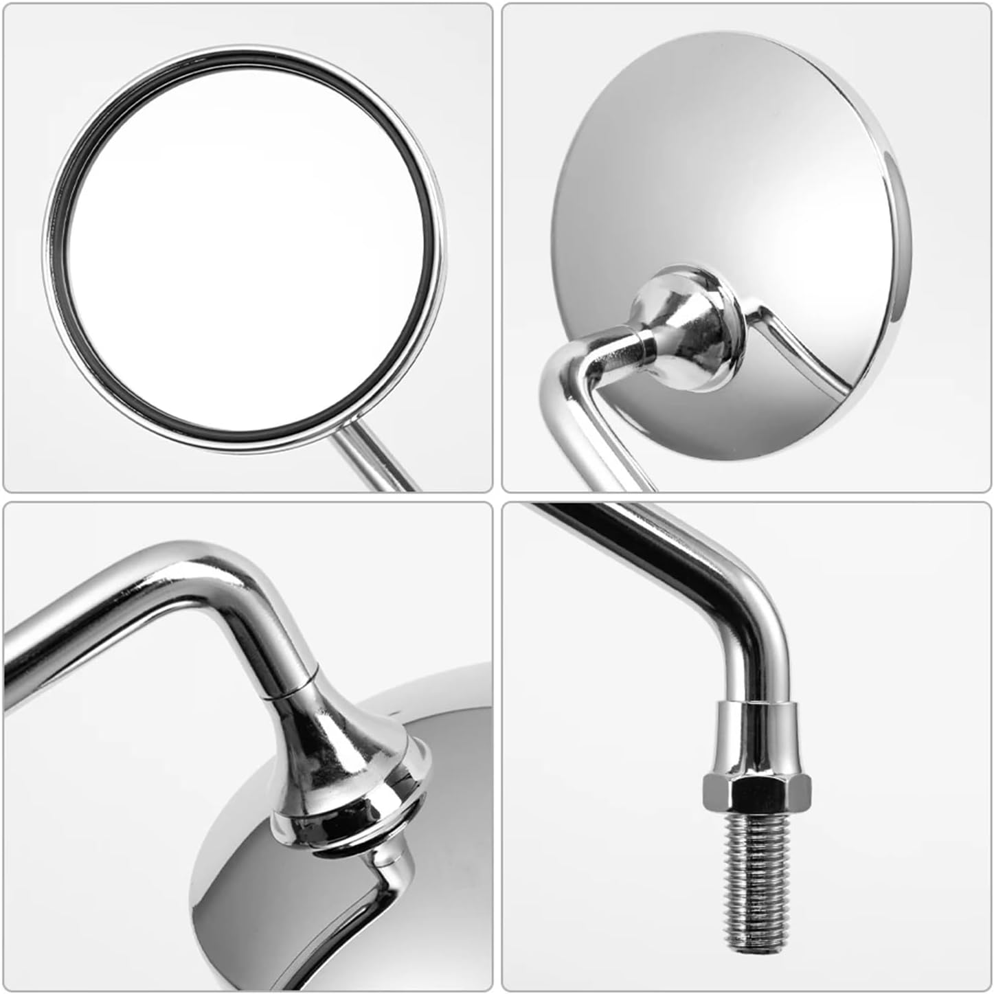 Rearview Mirror 1pair Universal 10mm Side Mirror HD Motorcycle Mirrors Electric Scooter Bicycle Rear Side Mirror (One Color Silver)