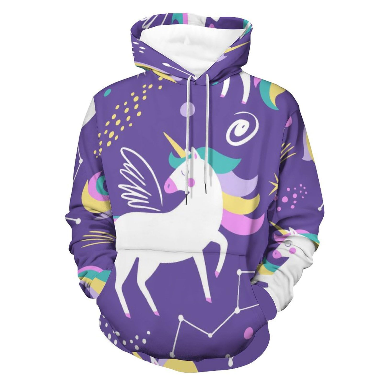 Sweat à capuche licorne galaxie unisexe taille S - 8