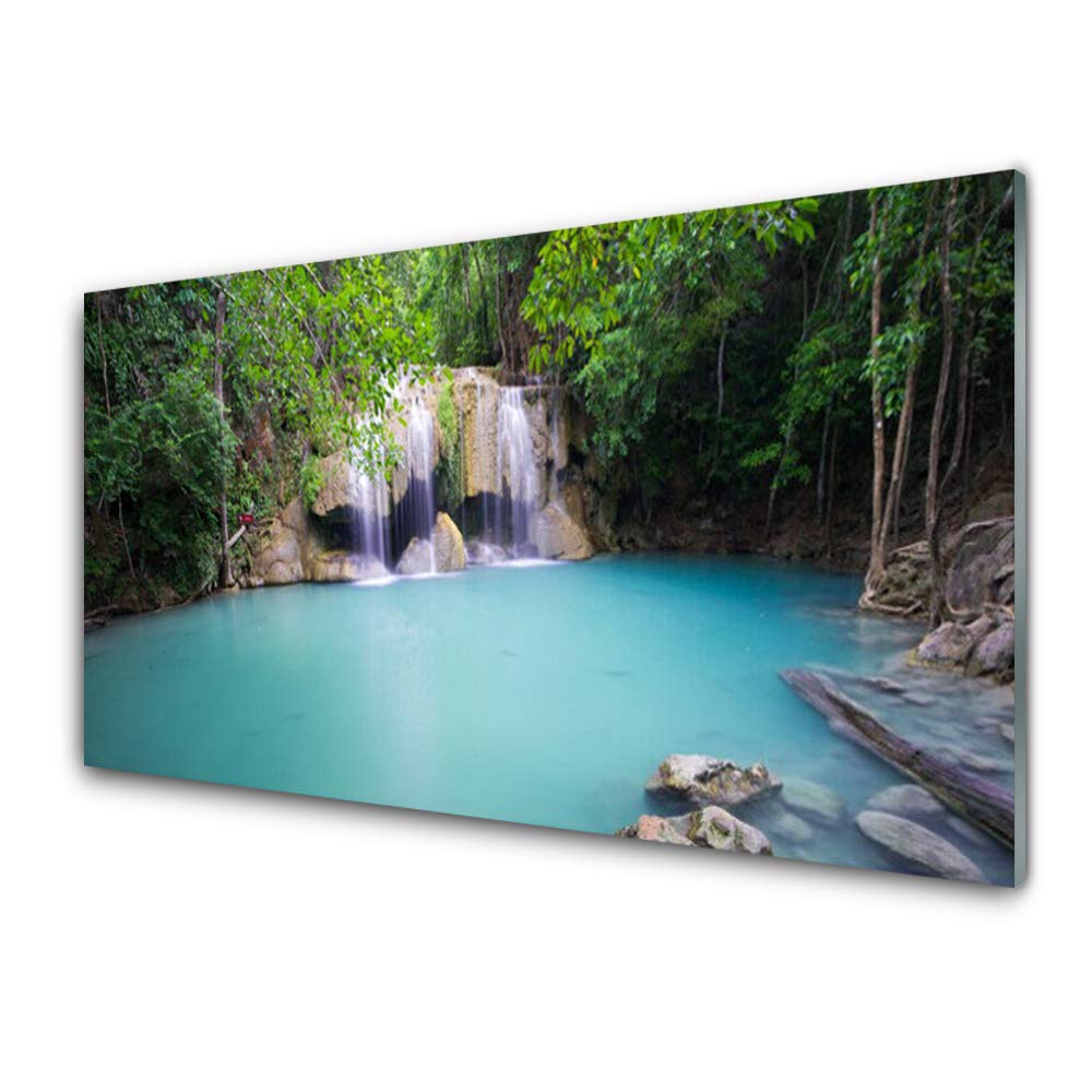 Décoration déco design en verre trempé 100x50cm paysage de cascade