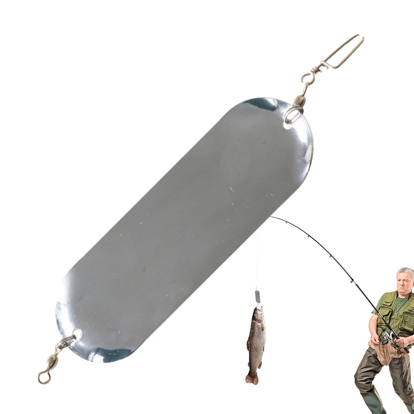 JINGAN Trolling Flashers,4.5In Fishing Dodger Salmon Skateboard - Metal Flash Boards 23g, Fishing Lures with Lights for Freshwater Seawater