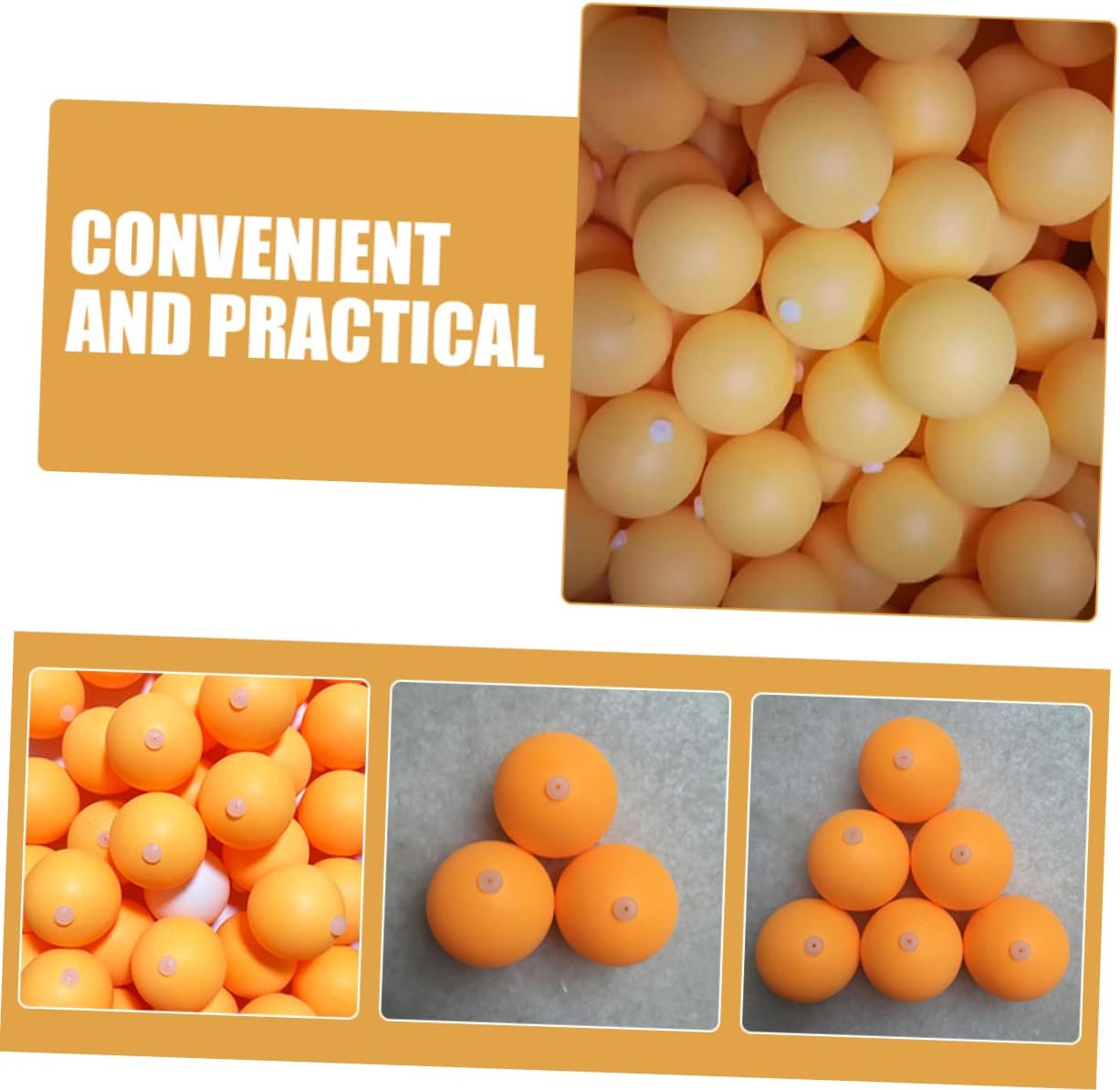 WOONEKY 100pcs Plastic Pingpong Balls for Pong Practice Machine Table Tennis Training Balls Elastic Soft Shaft