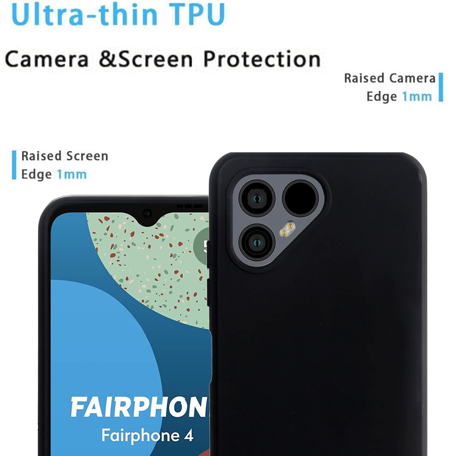 Cover Silicone Blu Per Fairphone 4 + 3 Pellicole Vetro Temperato Protezione Totale