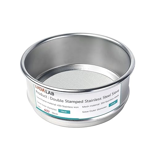 Miniatura 34 de 304 Acero inoxidable Malla de Laboratorio, 325 Malla (0.045mm) Abertura Tamiz de Prueba, 4 pulgadas (10cm) Tamices de Prueba de Análisis Estándar