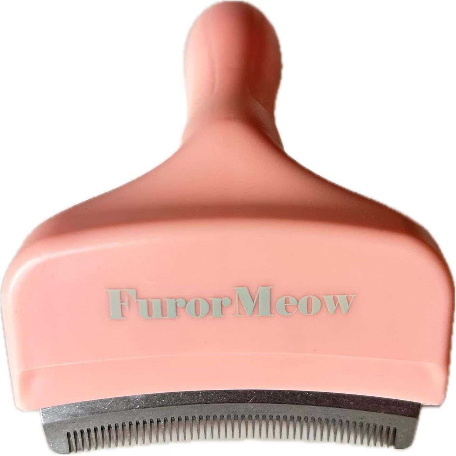 Pet Deshedding Tool with Curve Blade, Cat Grooming Brush, Tight V-shaped Teeth Shedding Comb for Cat and Small Dog (Pink, Small)