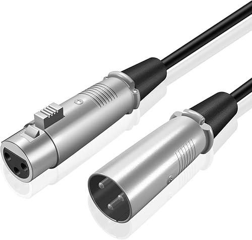 TNP - Cable de micrófono XLR de 3 pines (35 pies) - macho a hembra XLR3F a XLR3M adaptador convertidor profesional de interconexión equilibrada XLR