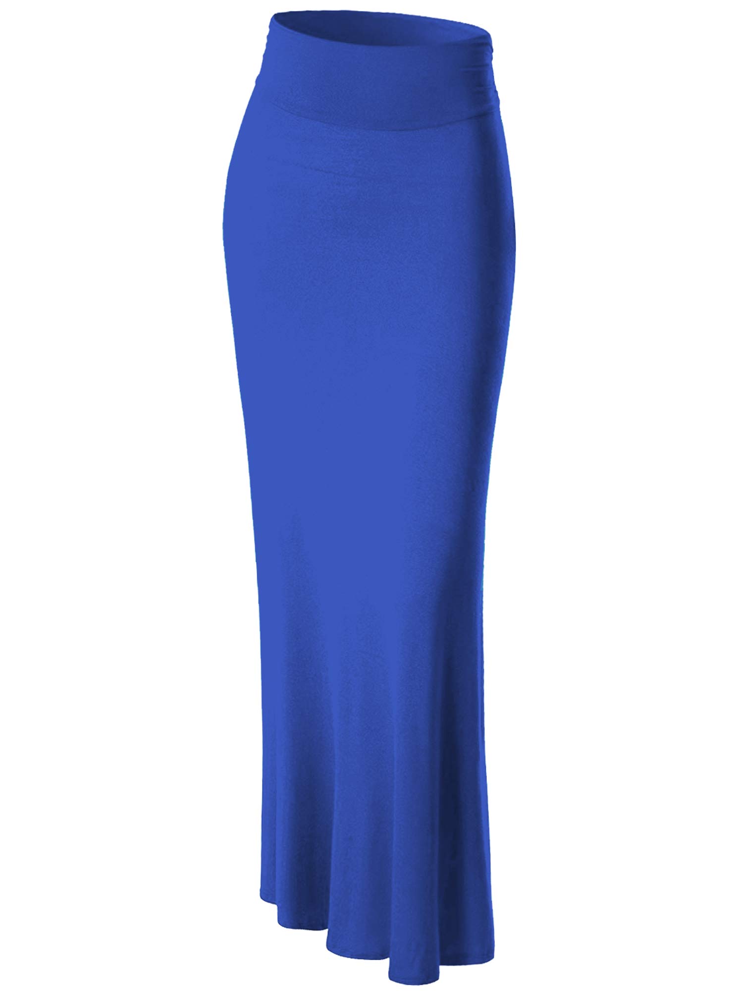 Made By JohnnyWomen's Solid Basic Lightweight Floor Length Flare Long Maxi Lounge Skirt (S~3XL)