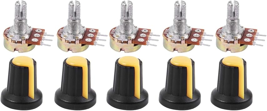 5pcs 10K OHM 3 Terminal Linear Taper Rotary Audio B Type Potentiometer
