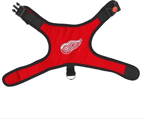 Detroit Red Wings - Arnés de alta calidad, acolchado con bloqueo de seguridad para perro y gato, talla M