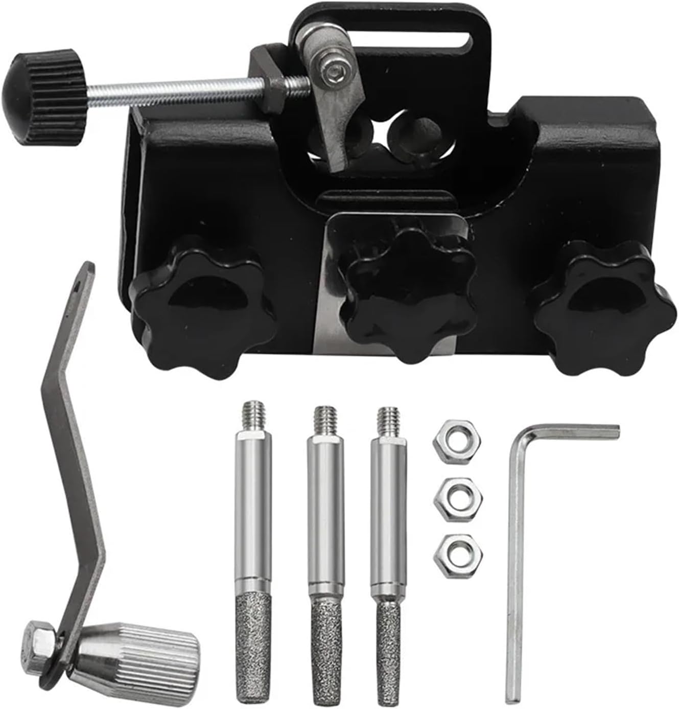 Portable Chainsaw Sharpener with 3 Grinding Stones - Handheld Chain Saw Sharpening Tool for Electric and Gasoline Saws(Blue)