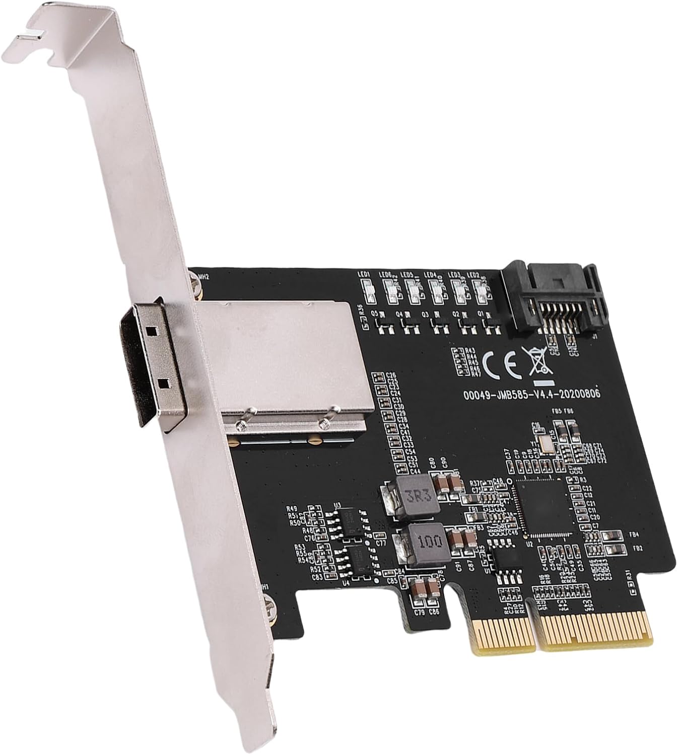 Dioche PCIE X4 to Small Adapter Card SSD Disk Expansion Controller for 5Gbps Data Transfer, Adds 4 III Ports Via PCI Slot, Compatible with 7/8/10