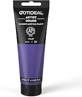 Vista 1 de GOTIDEAL - Juego de pinturas acrílicas, tubos de 4.1 oz (120 ml), no tóxicas, no se decoloran ricos pigmentos para artistas, pintores aficionados