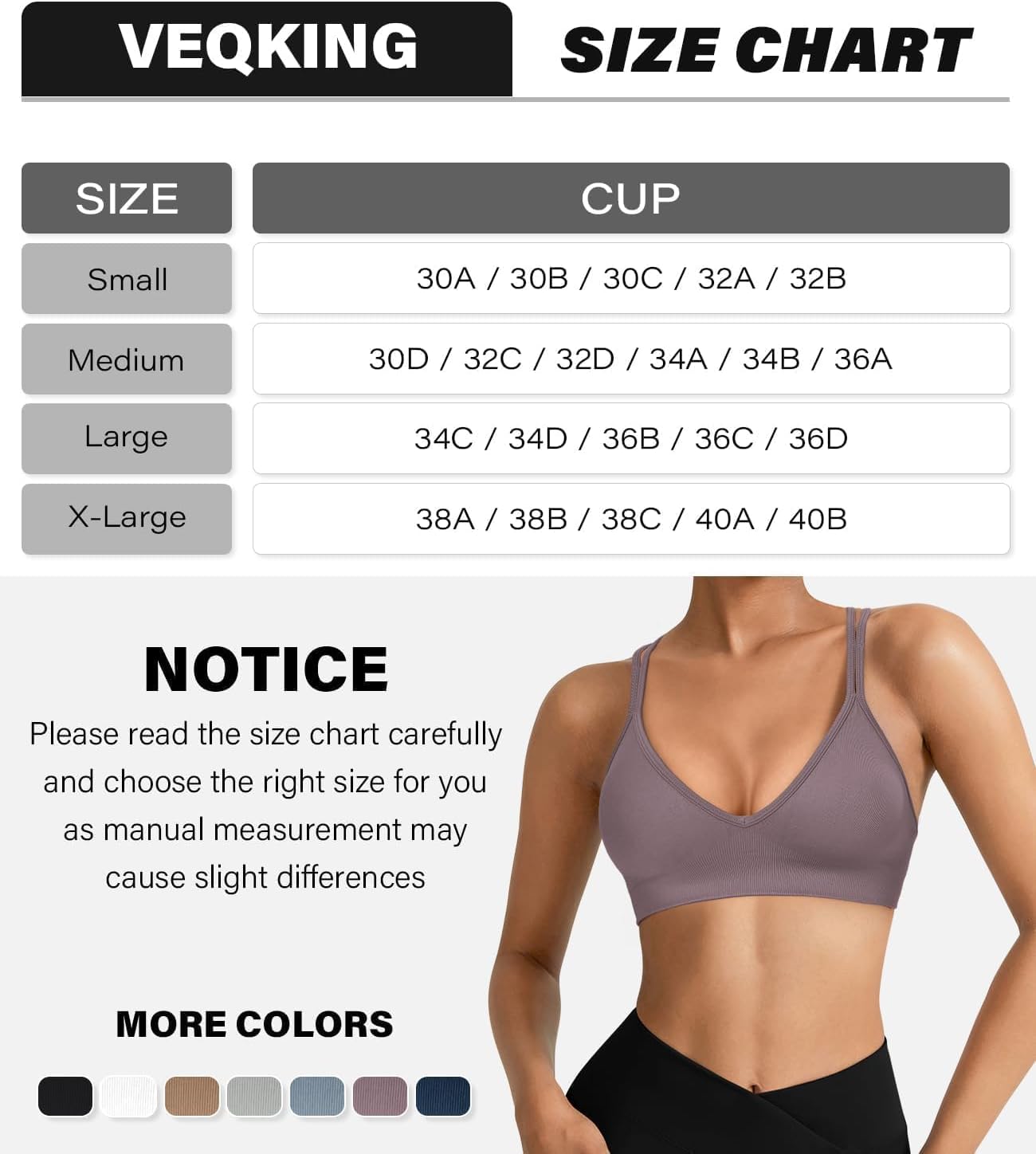 VEQING Seamless V-Neck Women Sports Bras, Padded Cross Back Wireless Low Impact Workout Yoga Bras for Small Chests, 3 Pack - Image 5