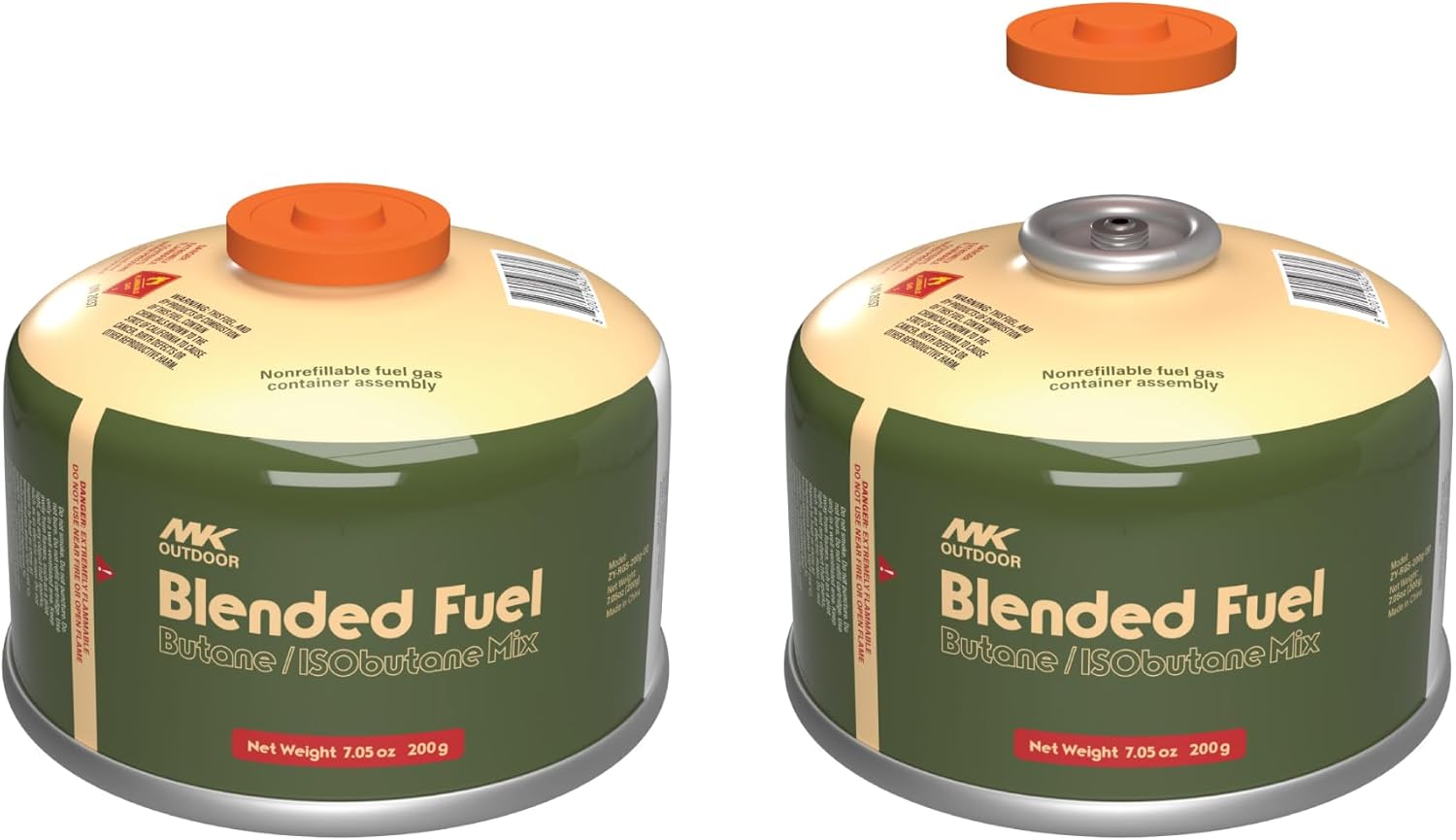 MK Isobutane Fuel Canister, 200g Butane Fuel Tank for Camping Stoves