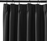 Vista 2 de TWOPAGES Cortinas plisadas opacas para sala de estar, cortinas opacas con aislamiento térmico para oscurecer la habitación, paneles de cortinas