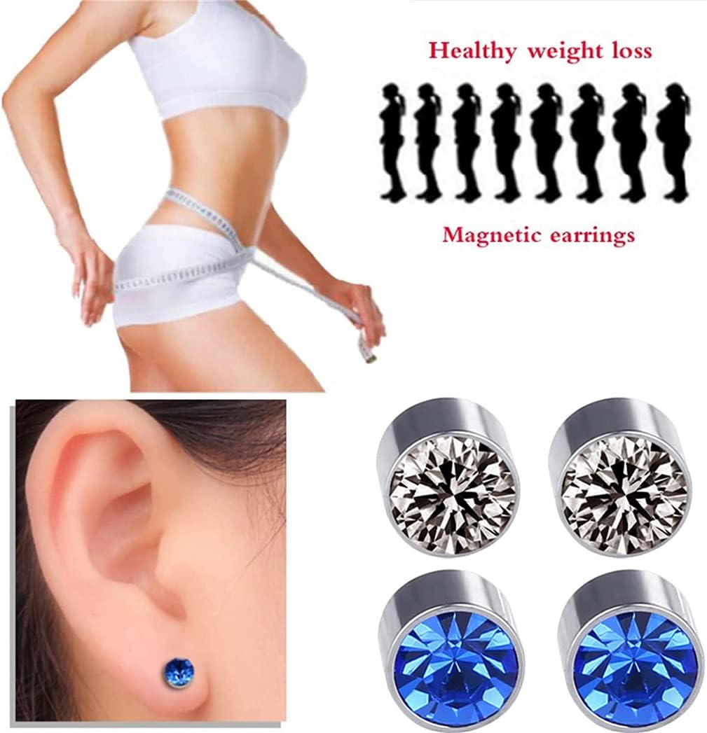 Ctdma Magnetic Acupressure Slimming Earrings, Magnetic Lymph Detox Earrings, Non Piercing Acupressure Earrings, Magnetic Therapy Earrings, Lymphatic Drainage Therapeutic Magnetic Earrings (9Pcs,B) : Health & Household