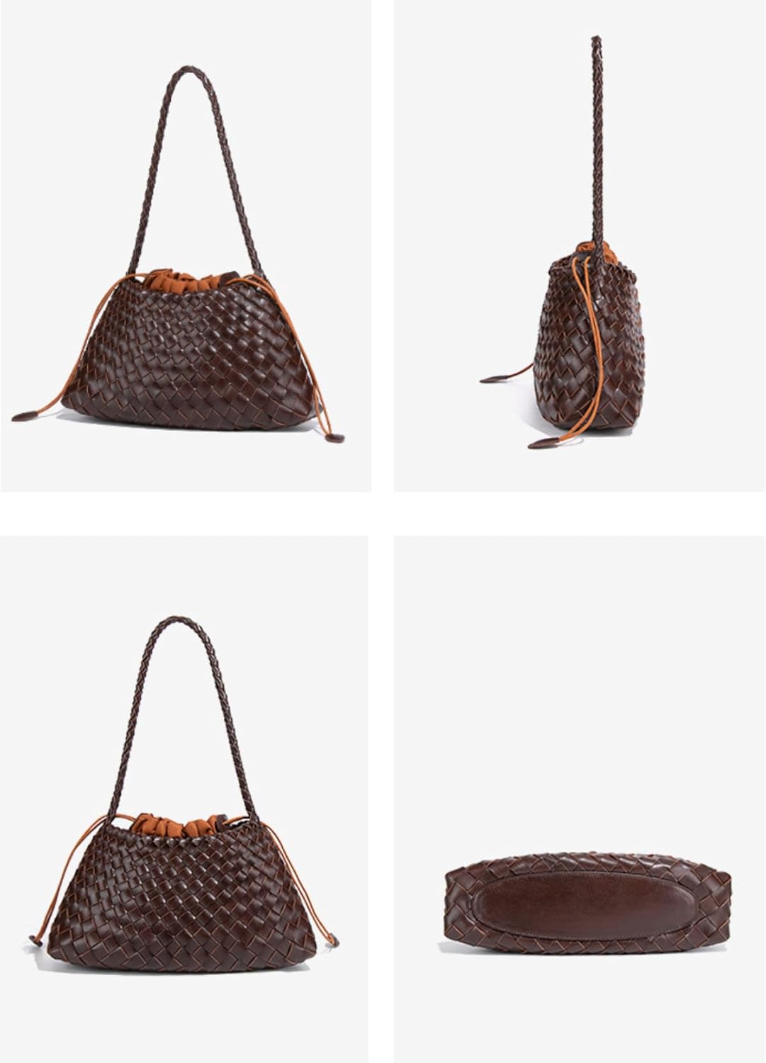2 Pcs Slouchy Woven Hobo Bags Women Trendy Underarm Crossbody Shoulder Bag Summer Beach Travel Bag Bucket Tote Handbag