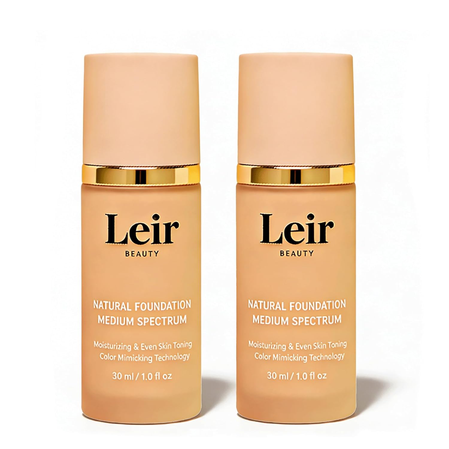 Leir Beauty Foundation, Leir Beauty Foundation 4 in 1 - Color Changing Foundation,Medium Spectrum Full Coverage Concealer with Spf 50+,Longwearing and Waterproof (2pcs)