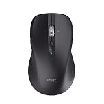 Trust Treva Hyperwheel Wireless Mouse Ultra Fast Scroll Wheel with Horizontal Scrolling, Bluetooth + 2.4GHz, Silent Buttons, 85% Recycled Materials, Multidevice Mouse for Laptop PC Mac, Black
