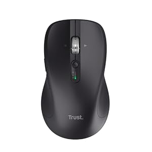 Trust Treva Kabellose Maus Ultraschnelles Scrollrad und Horizontales Scrollen, Bluetooth + 2.4GHz, Leise Tasten, 85% Recyclingkunststoff, Mehrgeräte Funkmaus, Bluetooth Maus Laptop PC Mac, Schwarz