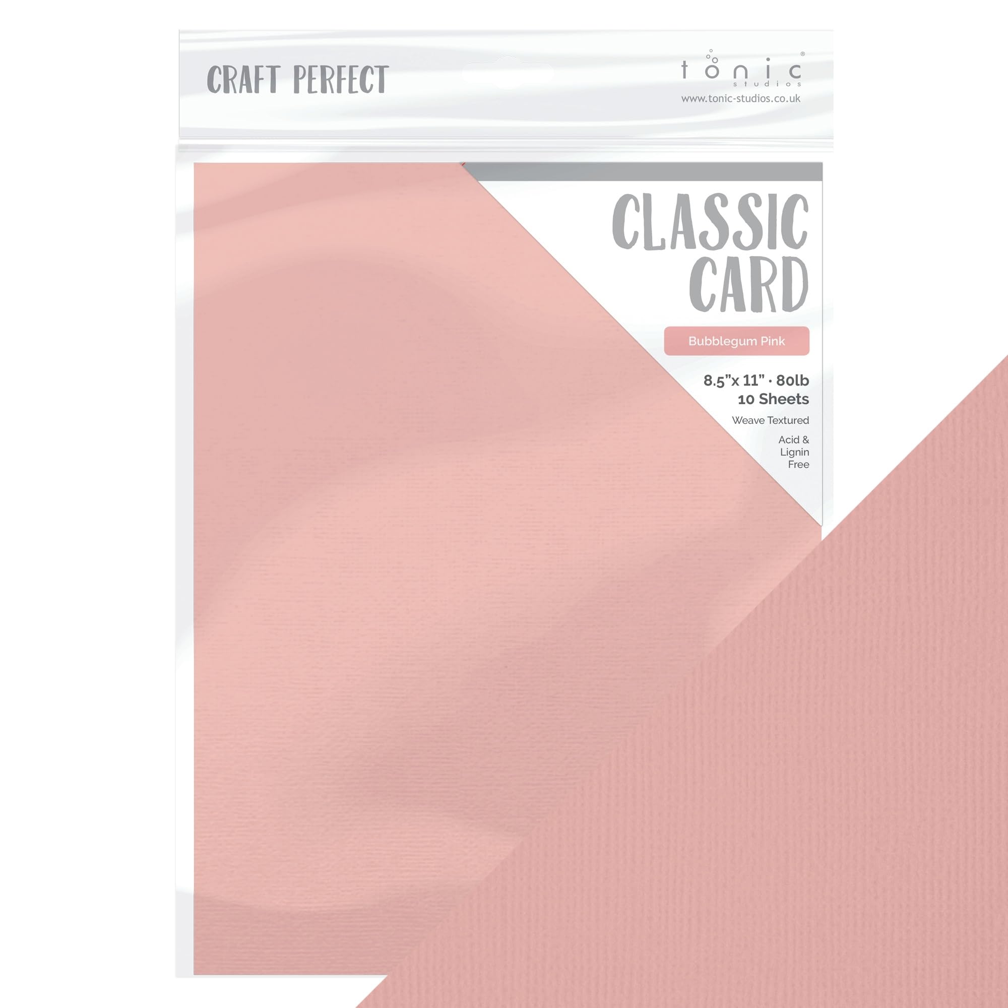 Carte texturée rose Craft Perfect Weave au gaufrage précis pour découpes nettes