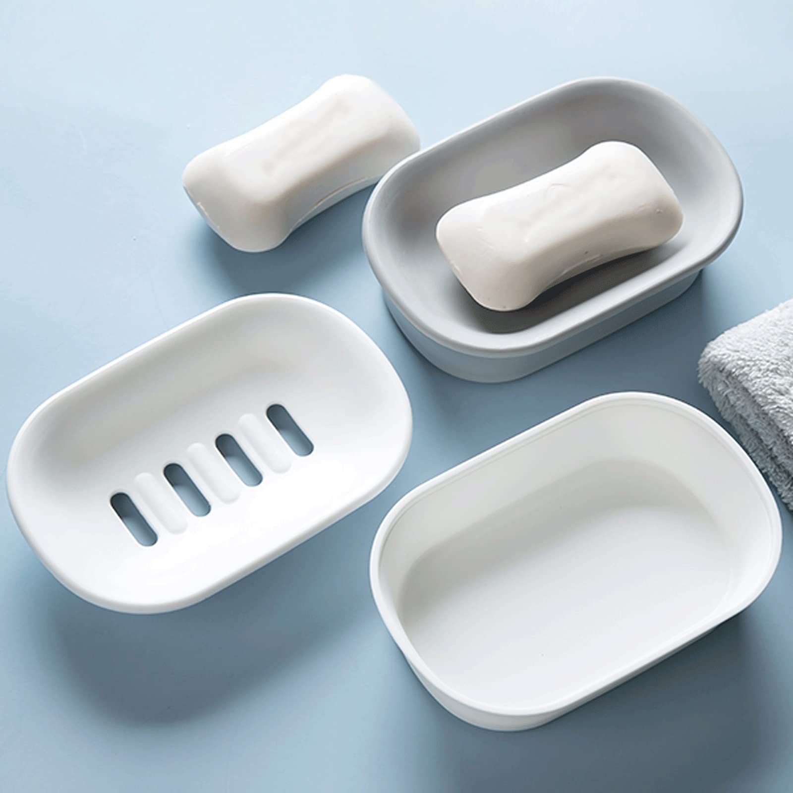 Jabonera con escurridor, jabonera, ahorradora de jabón, fácil de Limpiar, Bandeja para jabón seco y Antiadherente para Ducha y baño