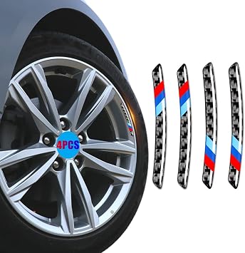 4Pcs M 3 Color Carbon Fiber Wheel Rim Sticker Decal car Wheel Emblem Badge Decoration Compatible with1 2 3 4 5 6 7 Series X1 X2 X3 X4 X5 X6 M2 M3 M4 M5 and More