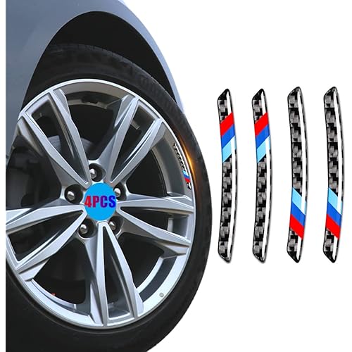 4Pcs M 3 Color Carbon Fiber Wheel Rim Sticker Decal car Wheel Emblem Badge Decoration Compatible with1 2 3 4 5 6 7 Series X1 X2 X3 X4 X5 X6 M2 M3 M4 M5 and More