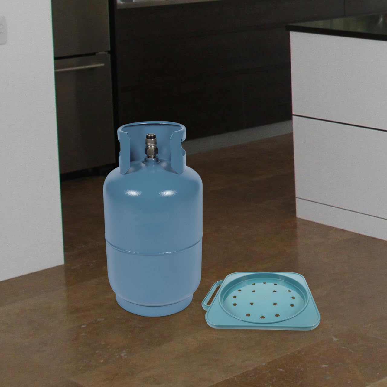 Supporto per Bombola Gas con Ruote e Maniglia in Pp Base Mobile per Bombola di Gas per Uso Cucina Facile da Spostare e Stabile