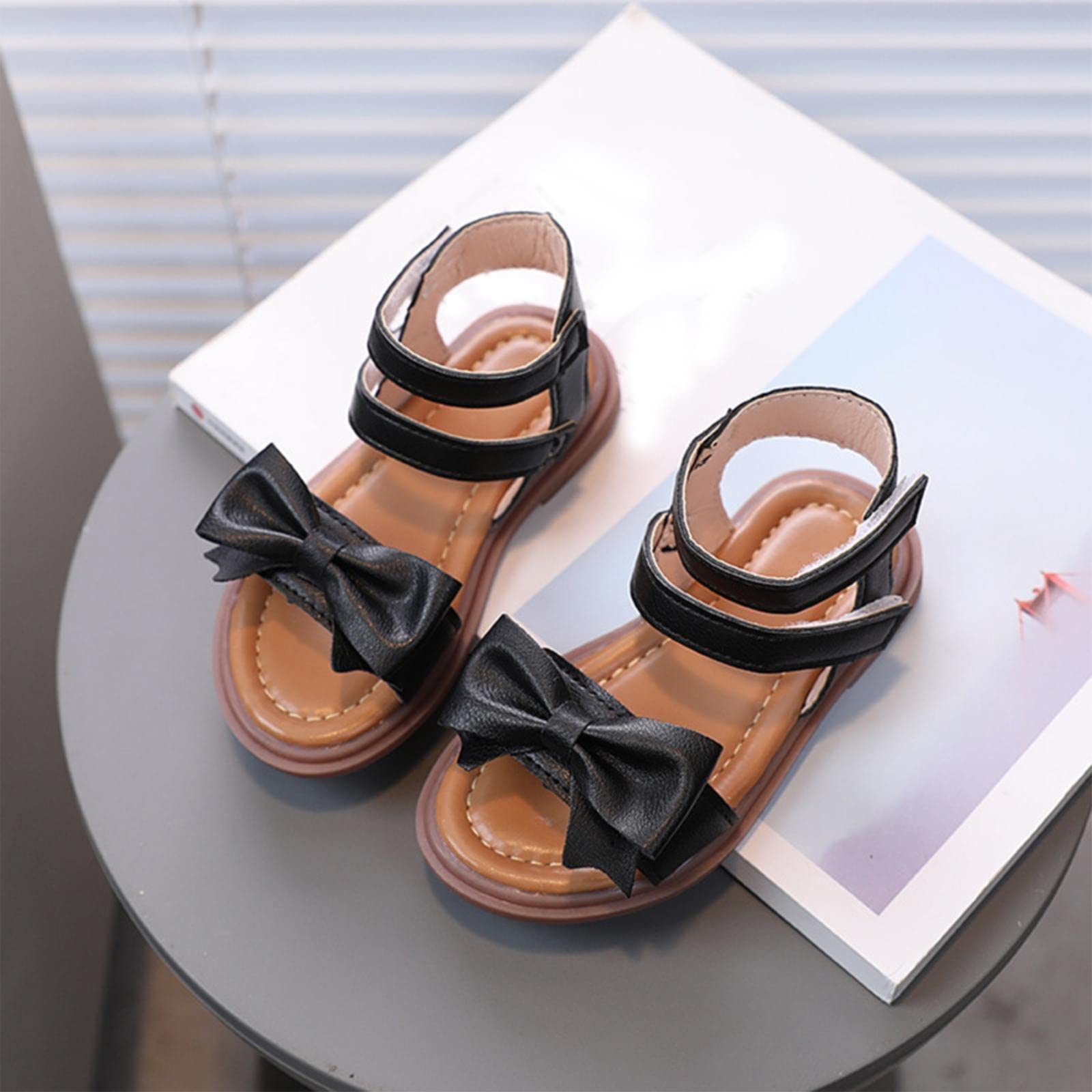 MMRTDJDR Generisch Sandalias para niña Sandalias de Verano con Lazo Zapatillas Sandalias para niñas con Suela Blanda Sandalias Romanas Sandalias de Verano Zapatos de Princesa para niñas