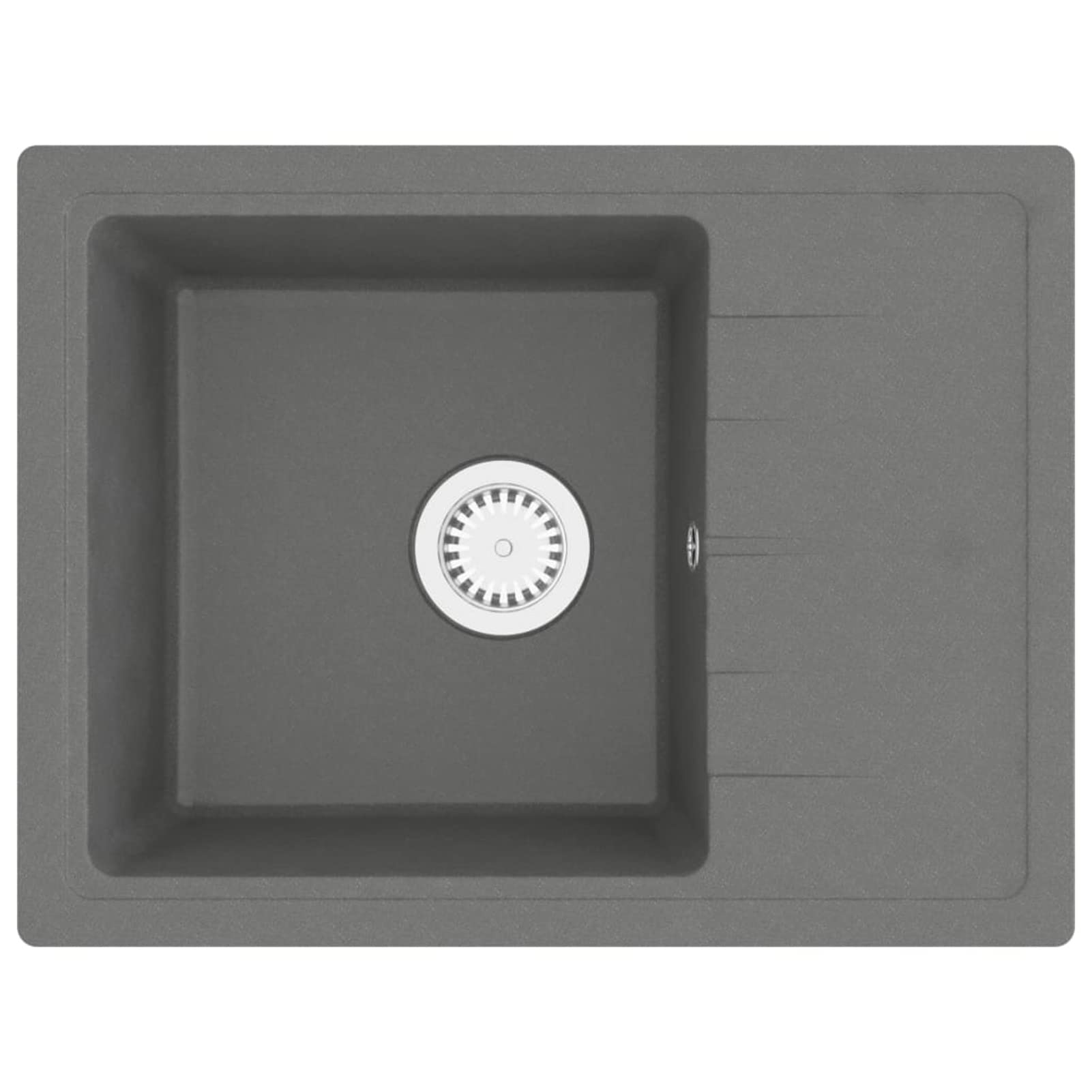 Chusui Fregadero de Cocina con rebosadero Ovalado Granito, Mueble Pila Lavadero, Pila Fregadero Cocina, Fregadero sobre Encimera, Fregadero baño Encimera, Picas De Cocina, Gris