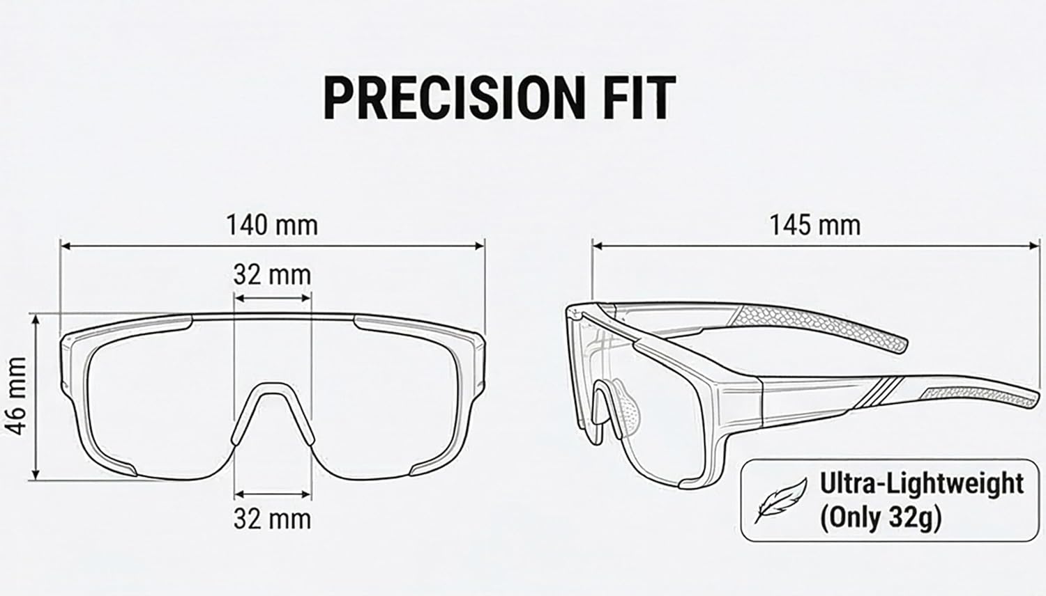 Sports Sunglasses for Men Women - UV400 Protection Cycling Sunglasses, Lightweight TR90 Frame for Running, Baseball