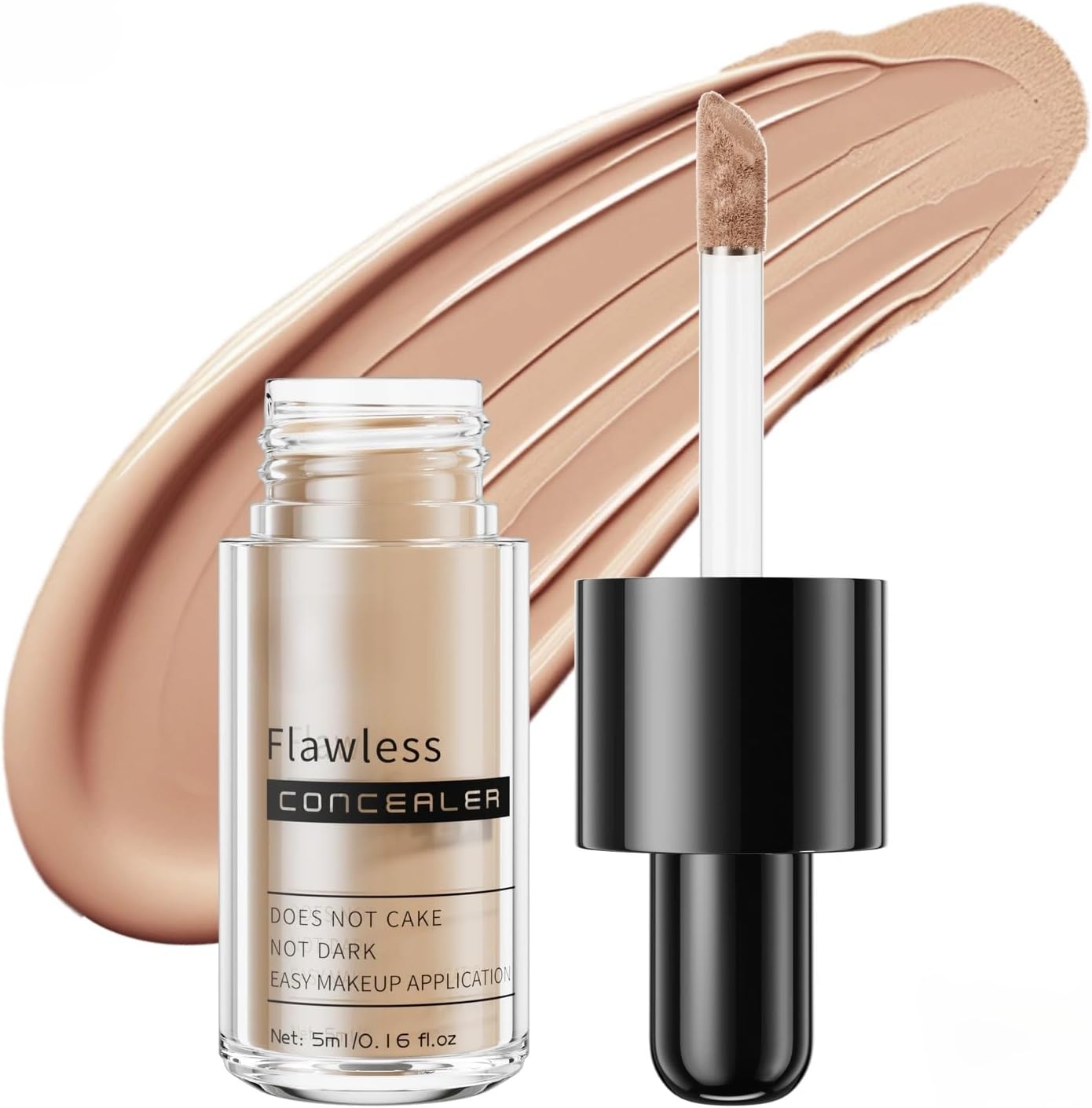 Liquid Concealer, Buildable Full Coverage & Long-Wearing, Dark Circle & Blemish Concealer, Crease-Resistant Formula Covers Spots and Blurs Fine Lines, Natural Matte Finish for All-Day Wear (04)