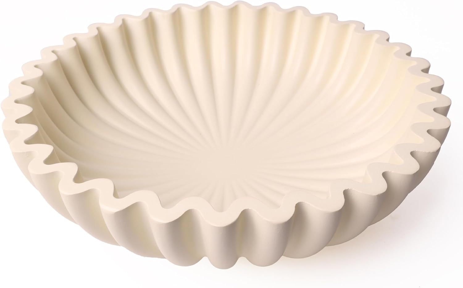 Handgefertigte Rüschenschale (Beige)