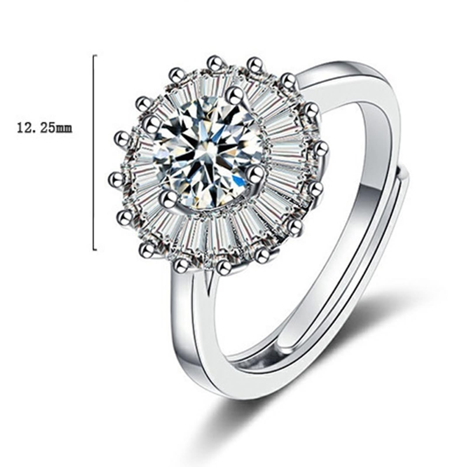Moissanite obrączki ślubne dla kobiet białe złoto pierścionki 18K elegancki kwiat 1 ct cyrkonia rozmiar H 1/2 moda dla lesbijek biżuteria koktajlowa