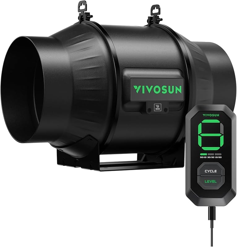 VIVOSUN AeroZesh T6 150mm Csatornás Ventilátor 693 m³/h PWM Szabályozóval