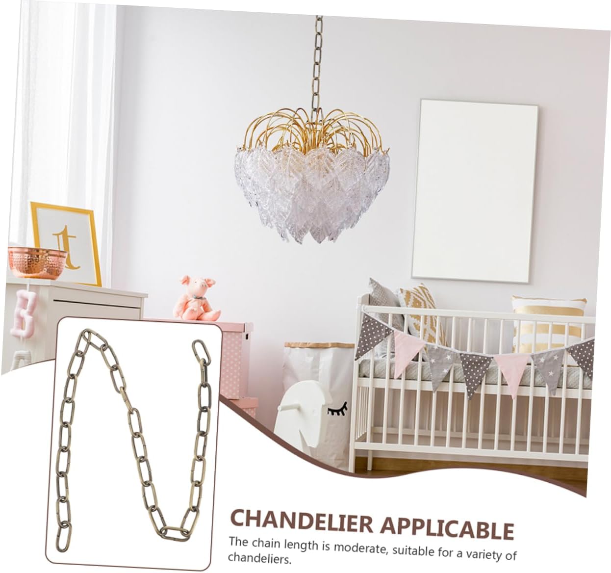 Unomor 2pcs Chandelier Chain Pendant Decorative Light Chain for Hanging Lights