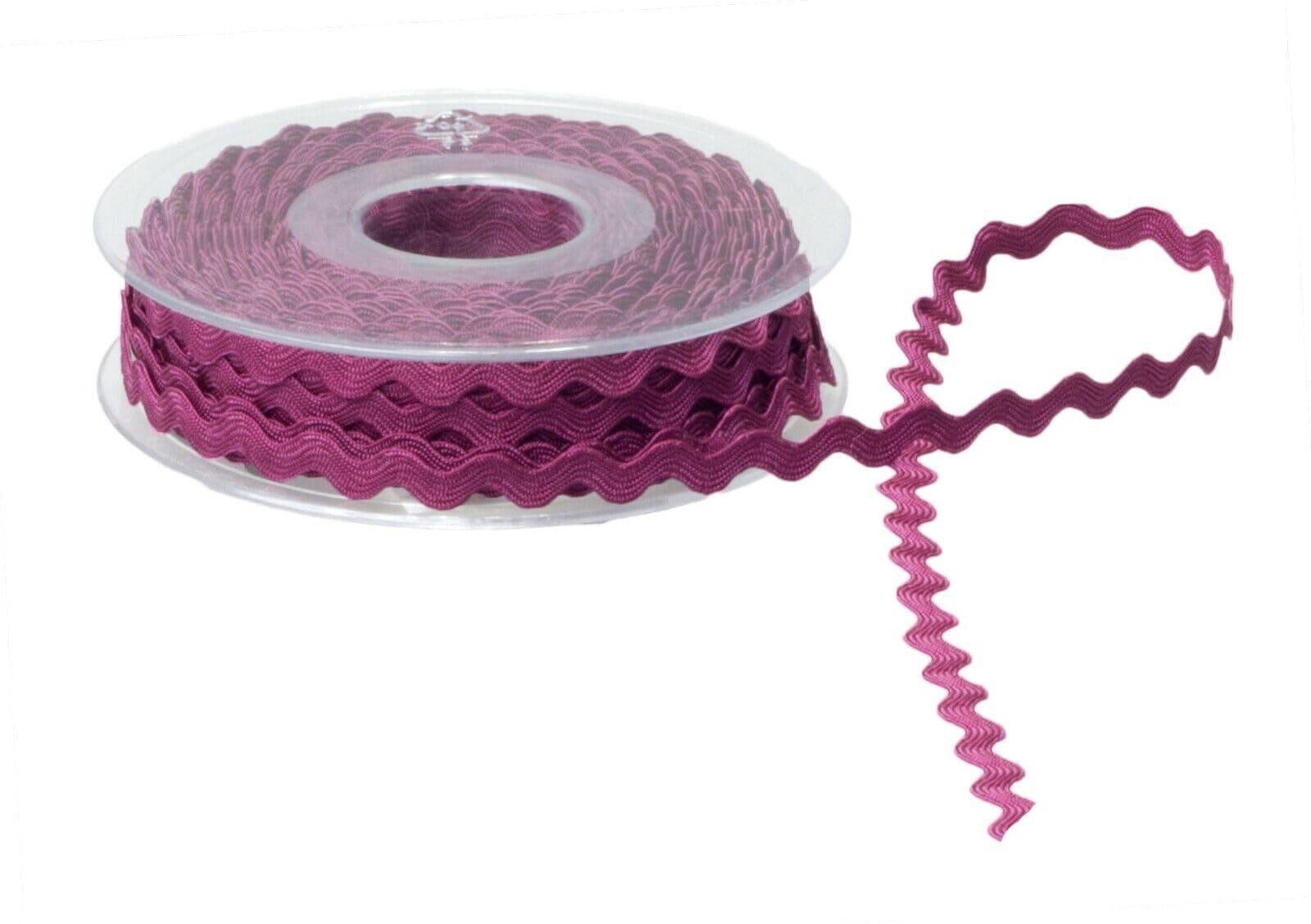 SUPER RIBBONS®™ - Full Reel 13mm Quality RIC RAC Ribbon/Braid/Trimming 20 Metre Reel -Burgundy - Image 2