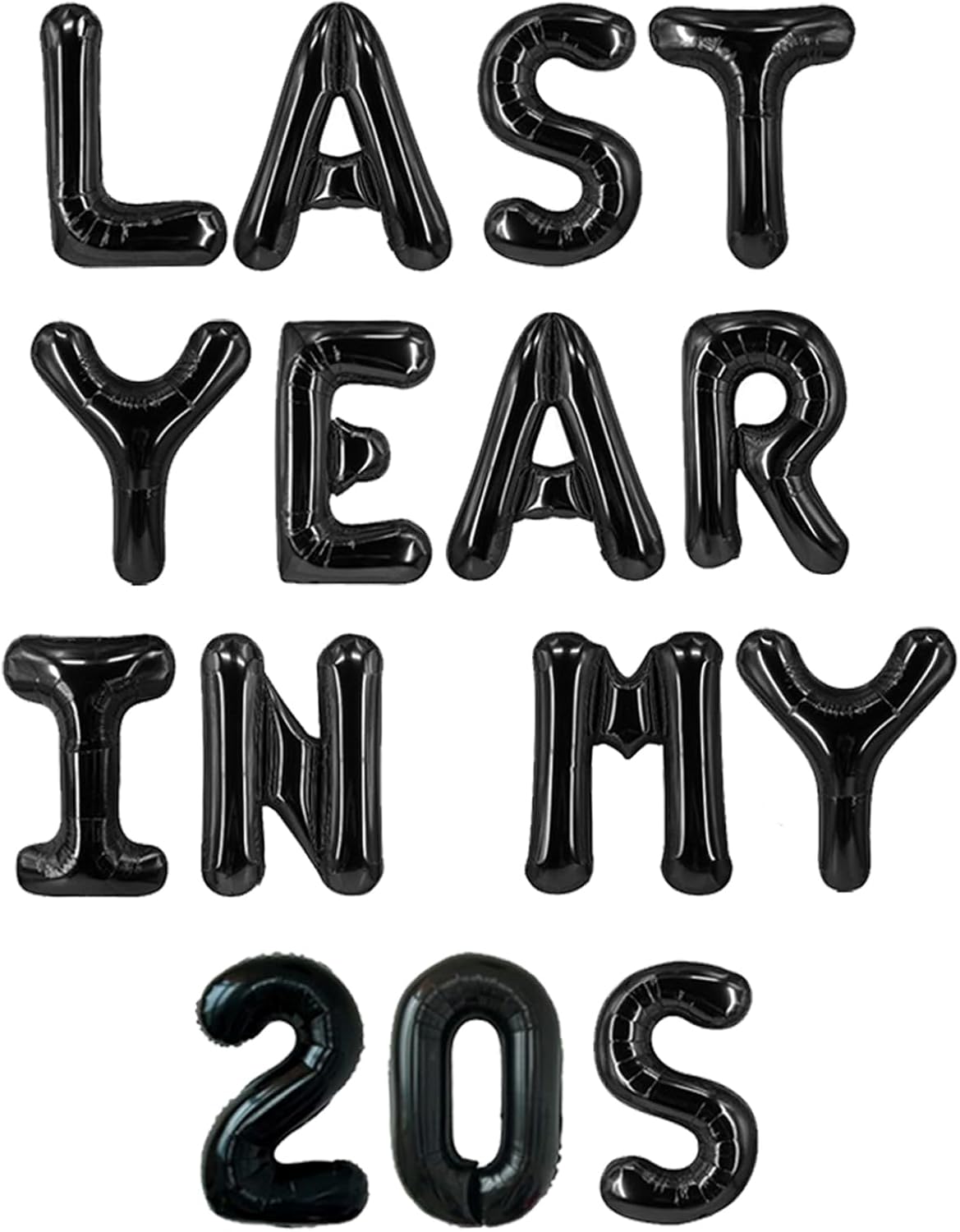 Last Year in My 20s Birthday Balloons Black Foil Latex Balloon - 29th Birthday Decorations for Woman Man