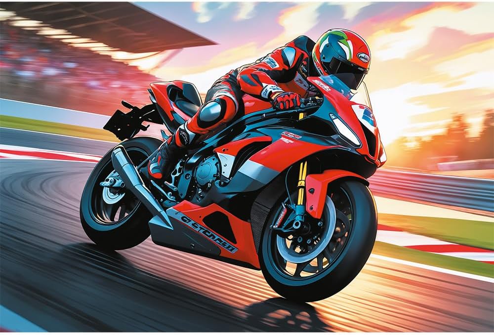 Trefl, Fast Motorcycle – 100 Piece Puzzle – Colourful Jigsaw Puzzle with Vehicles, Creative Entertainment, Fun for Children Aged 5 and Older