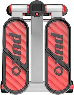 Step Stepper,Máquina con Cintas De Entrenamiento/Dispositivo De Stepper Ajustable Inalámbrica Step-up Stepper para Principiantes Usuarios Avanzados-Metal Acero(Rojo)
