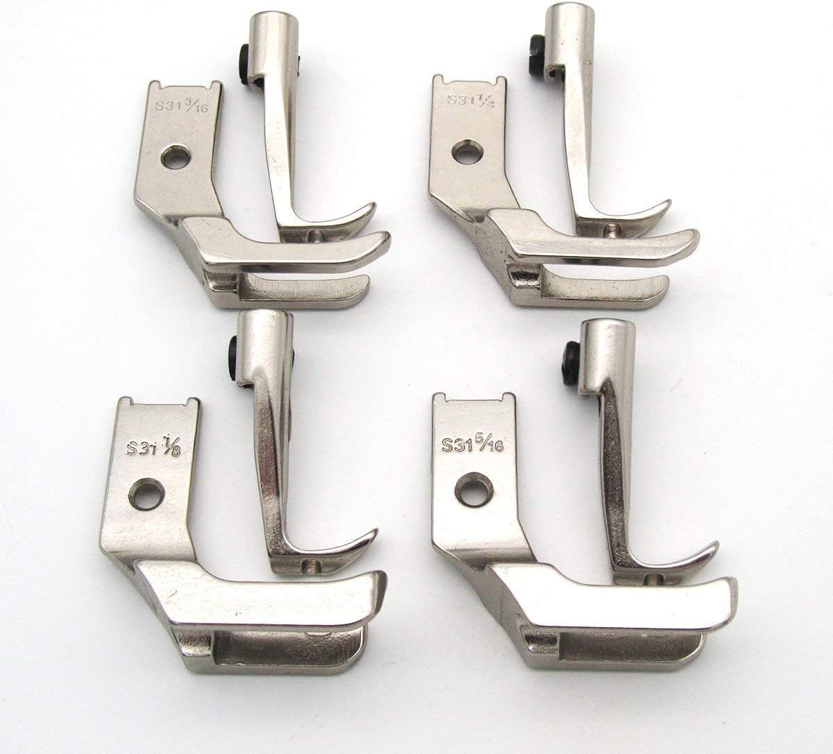 CKPSMS Brand - #KP-PWF4 4SET Smooth Bottom Piping Walking FEET Compatible with/Replacement for Singer Brand JUKI Brand CONSEW Brand Brother Brand(S32 1/8+3/16+1/4+5/16)